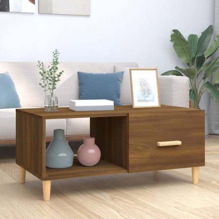 Mesa de centro madera contrachapada roble marrón 89,5x50x40 cm de vidaXL, Mesas de centro - Ref: Foro24-817515, Precio: 49,95...