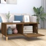 Mesa de centro madera contrachapada roble marrón 89,5x50x40 cm de vidaXL, Mesas de centro - Ref: Foro24-817515, Precio: 49,95...