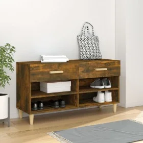 Mueble zapatero madera contrachapada roble ahumado 102x35x55 cm by vidaXL, Shoe racks and shoe organizers - Ref: Foro24-81756...