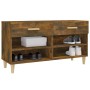 Schuhschrank aus geräucherter Eichen-Sperrholzplatte, 102x35x55 cm. von vidaXL, Schuhregale und Schuhorganisatoren - Ref: For...