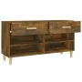 Schuhschrank aus geräucherter Eichen-Sperrholzplatte, 102x35x55 cm. von vidaXL, Schuhregale und Schuhorganisatoren - Ref: For...