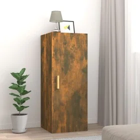 Smoked oak plywood wall cabinet 34.5x34x90 cm by vidaXL, Shelves and shelves - Ref: Foro24-817438, Price: 44,39 €, Discount: %