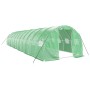 Invernadero con estructura de acero verde 36 m² 12x3x2 m