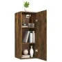 Smoked oak plywood wall cabinet 34.5x34x90 cm by vidaXL, Shelves and shelves - Ref: Foro24-817438, Price: 44,39 €, Discount: %