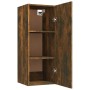 Armario de pared contrachapada roble ahumado 34,5x34x90 cm de vidaXL, Estantes y estanterías - Ref: Foro24-817438, Precio: 44...