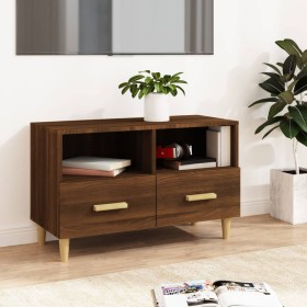Mueble para TV madera contrachapada roble marrón 80x36x50 cm