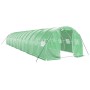 Invernadero con estructura de acero verde 42 m² 14x3x2 m