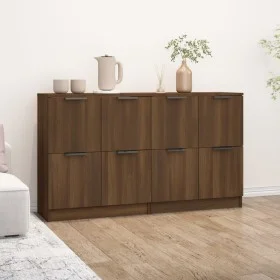 Sideboards 2 Stück braunes Eichensperrholz 60x30x70 cm von vidaXL, Sideboards - Ref: Foro24-3115811, Preis: 122,36 €, Rabatt: %