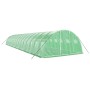 Invernadero con estructura de acero verde 64 m² 16x4x2 m