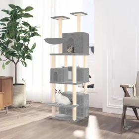 Cat scratching post with light gray sisal posts 180 cm by vidaXL, Cat furniture - Ref: Foro24-171601, Price: 97,51 €, Discoun...