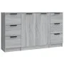Sideboards 3 Stück Sonoma graues Sperrholz von vidaXL, Sideboards - Ref: Foro24-3115842, Preis: 154,30 €, Rabatt: %