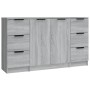 Sideboards 3 Stück Sonoma graues Sperrholz von vidaXL, Sideboards - Ref: Foro24-3115842, Preis: 149,01 €, Rabatt: %
