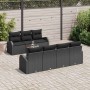 Conjunto de sofá de jardín 8 pcs Negro Poliratán