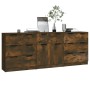 3-teiliges Sideboard aus geräucherter Eiche und Sperrholz von vidaXL, Sideboards - Ref: Foro24-3115801, Preis: 236,22 €, Raba...