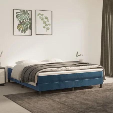 Dunkelblaue Taschenfederkernmatratze aus Samt, 160 x 200 x 20 cm von vidaXL, Matratzen - Ref: Foro24-347832, Preis: 232,16 €,...