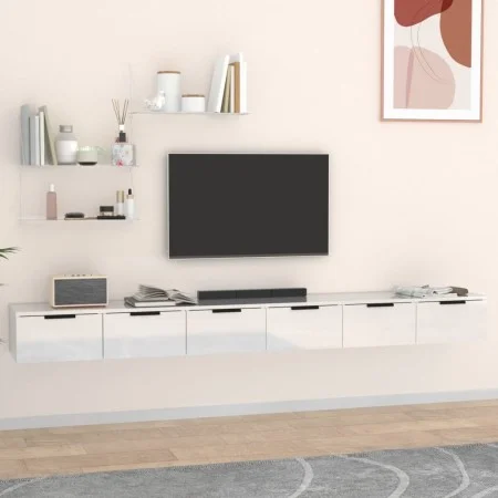 Hängeschränke 2 Stück Sperrholz weiß 102x30x20cm von vidaXL, Regale und Regale - Ref: Foro24-3115904, Preis: 188,12 €, Rabatt: %