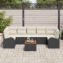 Conjunto de sofá de jardín 8 pcs Negro Poliratán