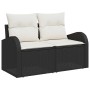 Conjunto de sofá de jardín 8 pcs Negro Poliratán