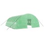 Invernadero con estructura de acero verde 48 m² 8x6x2,85 m