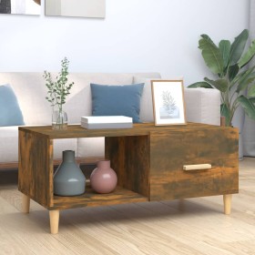 Smoked oak plywood coffee table 89.5x50x40 cm by vidaXL, Coffee table - Ref: Foro24-817513, Price: 48,67 €, Discount: %