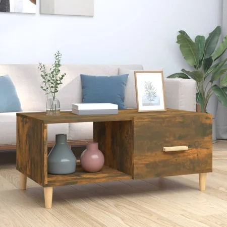 Couchtisch aus geräuchertem Eichensperrholz, 89,5 x 50 x 40 cm von vidaXL, Couchtisch - Ref: Foro24-817513, Preis: 48,35 €, R...