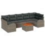 Conjunto de sofá de jardín 8 pcs Gris Poliratán