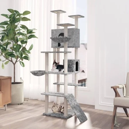 Katzenkratzbaum mit hellgrauen Sisalstämmen, 191 cm von vidaXL, Katzenmöbel - Ref: Foro24-171595, Preis: 98,97 €, Rabatt: %