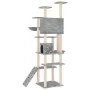 Rascador para gatos con postes de sisal gris claro 191 cm de vidaXL, Mobiliario para gatos - Ref: Foro24-171595, Precio: 98,9...