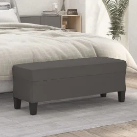Gray synthetic leather bench 100x35x41 cm by vidaXL, Banks - Ref: Foro24-349462, Price: 50,13 €, Discount: %