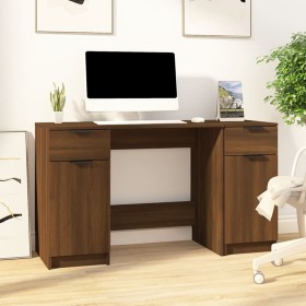 Oak brown plywood desk with side cabinet by vidaXL, Desks - Ref: Foro24-3115915, Price: 158,86 €, Discount: %