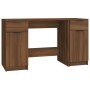Escritorio con armario lateral contrachapada marrón roble de vidaXL, Escritorios - Ref: Foro24-3115915, Precio: 164,48 €
