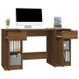 Escritorio con armario lateral contrachapada marrón roble de vidaXL, Escritorios - Ref: Foro24-3115915, Precio: 164,48 €