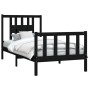 Estructura de cama sin colchón madera de pino negro 100x200 cm