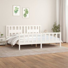 Estructura de cama sin colchón madera de pino blanco 200x200 cm en Camas y somieres | Comprar online en Foro24