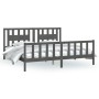 Estructura de cama sin colchón madera de pino gris 200x200 cm