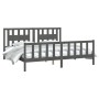 Estructura de cama sin colchón madera de pino gris 200x200 cm