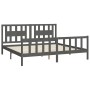 Estructura de cama sin colchón madera de pino gris 200x200 cm
