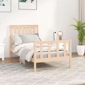 Estructura de cama sin colchón madera maciza de pino 100x200 cm