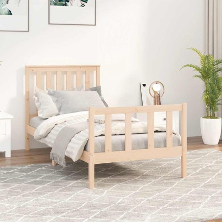 Estructura de cama sin colchón madera maciza de pino 100x200 cm