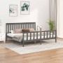 Estructura de cama con cabecero madera de pino gris 200x200cm