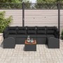 Conjunto de sofá de jardín 8 pcs Negro Poliratán
