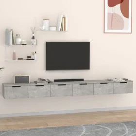 Wandschränke 2 Einheiten betongraues Sperrholz 102x30x20cm von vidaXL, Regale und Regale - Ref: Foro24-3115903, Preis: 150,43...