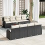 Conjunto de sofá de jardín 9 pcs Negro Poliratán