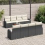 Conjunto de sofá de jardín 9 pcs Negro Poliratán