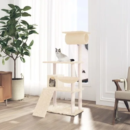 Cat scratching post with cream sisal posts 131 cm by vidaXL, Cat furniture - Ref: Foro24-171603, Price: 61,03 €, Discount: %