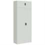 Armario archivador de acero gris claro 90x40x220 cm