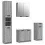 4-teiliges Badezimmerschrank-Set aus grauem Sonoma-Sperrholz von vidaXL, Badezimmermöbel - Ref: Foro24-3115890, Preis: 261,58...