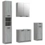 4-teiliges Badezimmerschrank-Set aus grauem Sonoma-Sperrholz von vidaXL, Badezimmermöbel - Ref: Foro24-3115890, Preis: 255,62...