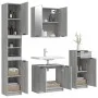 Sonoma gray plywood 4-piece bathroom cabinet set by vidaXL, Bathroom furniture - Ref: Foro24-3115890, Price: 255,62 €, Discou...