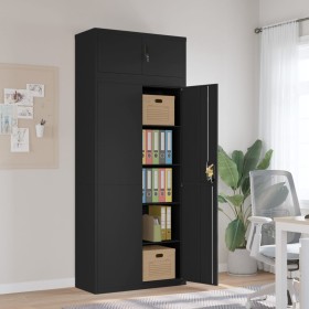 Armario archivador de acero negro 90x40x220 cm